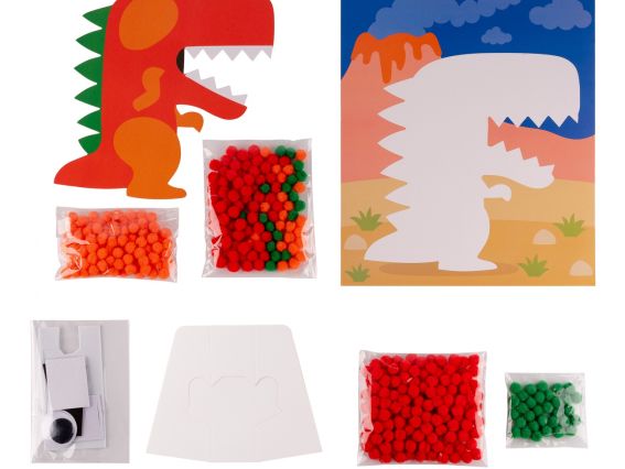 954592 Набір для творчості 1Вересня Динозаврик, аплікація з помпонами ЕВА