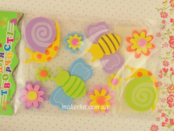 Наклейки Пчелки и УЛИТКИ, ЭВА фоам, 10 шт 951045,  Ухтишко Наклейки Пчелки и УЛИТКИ, ЭВА фоам, 10 шт 951045,  Ухтишко