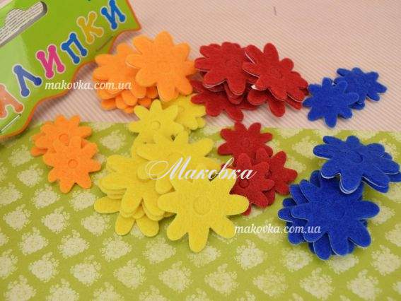 Наклейки Цветы микс, войлок, 36 шт 951200,  Ухтишко Наклейки Цветы микс, войлок, 36 шт 951200,  Ухтишко