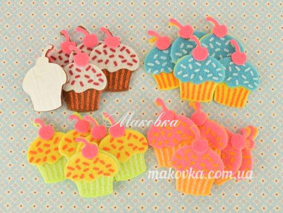 Наклейки Пироженные, из войлока, 20 шт 951651,  Ухтишко Наклейки Пироженные, из войлока, 20 шт 951651,  Ухтишко