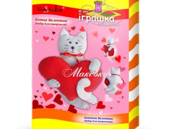 Котик Валентин ТК-014 , 201014 VAOSTUDIO набор для творчества, мягкая игрушка своими руками Котик Валентин ТК-014 , 201014 VAOSTUDIO набор для творчества, мягкая игрушка своими руками