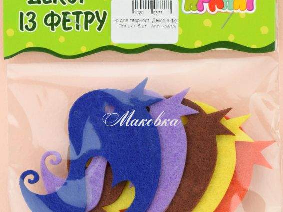 Декор из фетра Птички, 5 шт ассорти, Апли-Крапли Декор из фетра Птички, 5 шт ассорти, Апли-Крапли