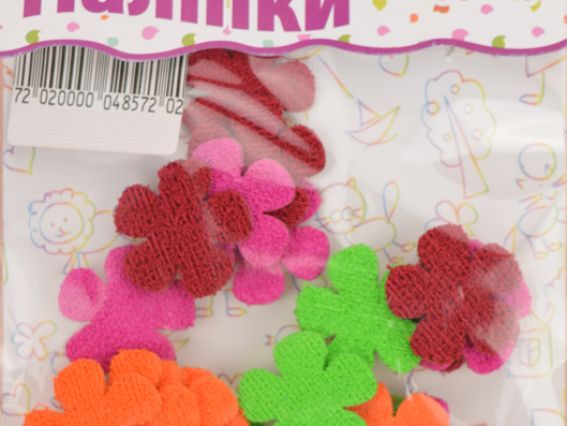 Фигурки махровые Цветы, самоклеющиеся, 20 шт ассорти, Апли-крапли Фигурки махровые Цветы, самоклеющиеся, 20 шт ассорти, Апли-крапли