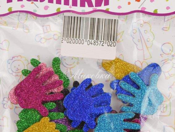 Фигурки с блестками Ручки-ножки, самоклеющиеся, 20 шт ассорти, Апли-крапли Фигурки с блестками Ручки-ножки, самоклеющиеся, 20 шт ассорти, Апли-крапли