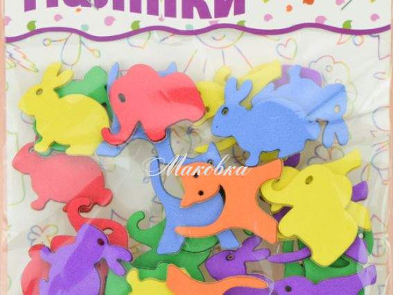 Наклейки мягкие №6 Животные, самоклеющиеся, 20 шт ассорти, Апли-крапли Наклейки мягкие №6 Животные, самоклеющиеся, 20 шт ассорти, Апли-крапли