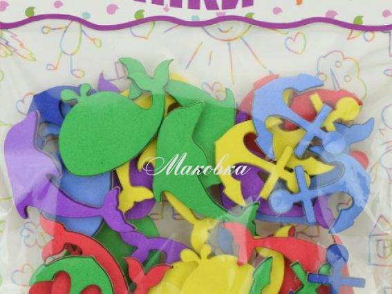 Наклейки мягкие №7 Море, самоклеющиеся, 20 шт ассорти, Апли-крапли Наклейки мягкие №7 Море, самоклеющиеся, 20 шт ассорти, Апли-крапли