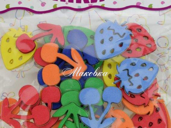 Наклейки мягкие №4 Ягоды (вишня, клубника), самоклеющиеся, 20 шт ассорти, Апли-крапли Наклейки мягкие №4 Ягоды (вишня, клубника), самоклеющиеся, 20 шт ассорти, Апли-крапли