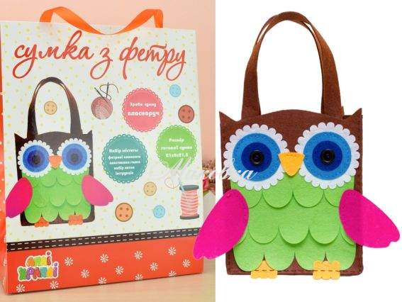 Набір для шиття Сумочка з фетру СОВА, НС-1 Аплі-краплі 