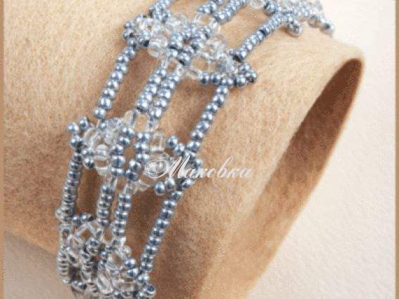 Набор для бісероплетения Браслет Белое золото БП-33 Чаривна Мыть Набор для бісероплетения Браслет Белое золото БП-33 Чаривна Мыть