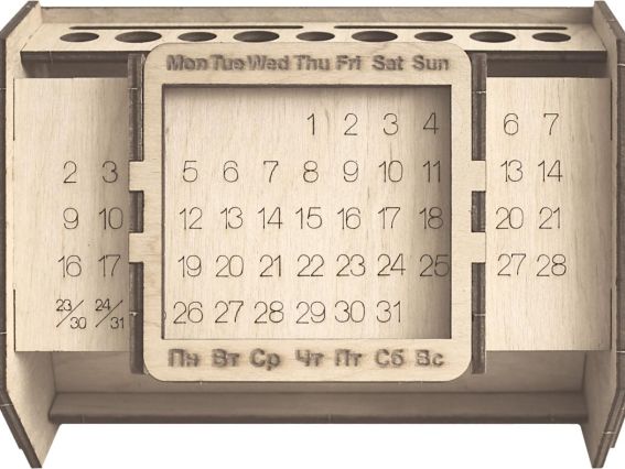 Набір для творчості F-018 Конструктор  Повсякчасний календар-органайзер фанера, Чарівна мить фанера, Чарівна мить