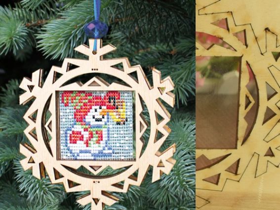 Сніговик, новорічна прикраса з фанери та бісеру 082-F набір для творчості Чарівна Мить Сніговик, новорічна прикраса з фанери та бісеру 082-F набір для творчості Чарівна Мить