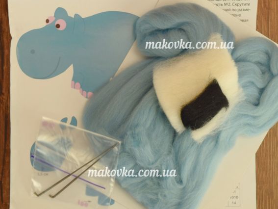 В-112 Бен (бегемот) набір для валяння іграшкі, розмір 8х11см, Чарівна мить