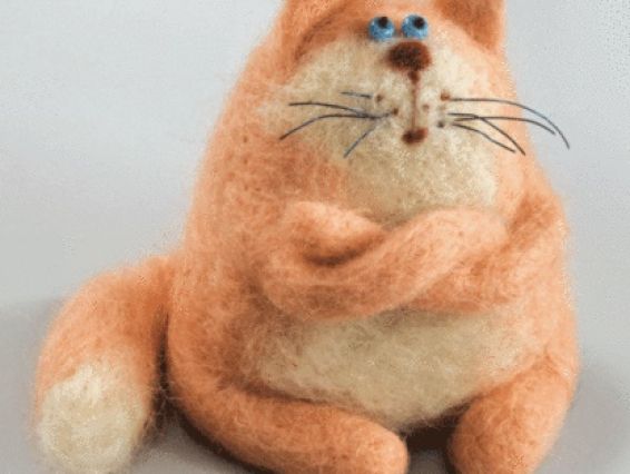 В-140 Теодор (кіт), що летить, набор для валяння іграшкі, размер 8х11см, Чарівна мить