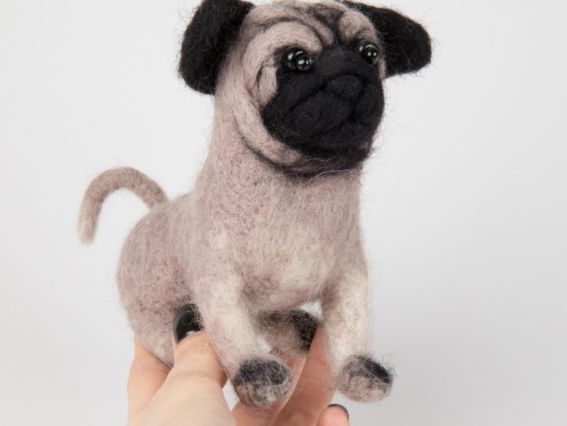 Набір для творчості. Валяння іграшки В-149 Мопс (собака), Чарівна мить