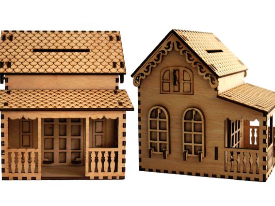 001-F Набір-Конструктор скарбничка На будинок, фанера, Чарівна мить 001-F Набір-Конструктор скарбничка На будинок, фанера, Чарівна мить