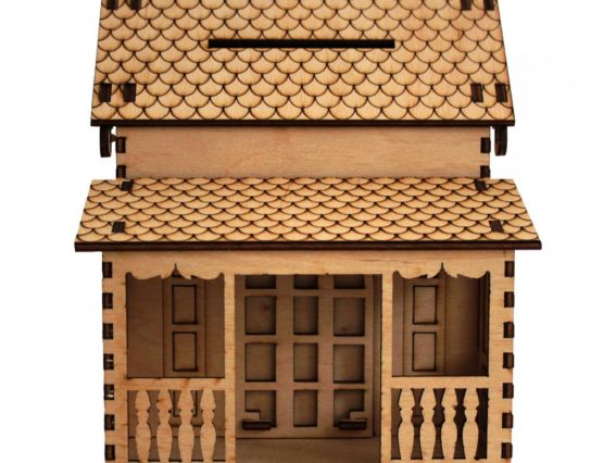 Набор для творчества 001-F Конструктор копилка На будинок, 17*16*13,5 см, фанера, Чарівна мить