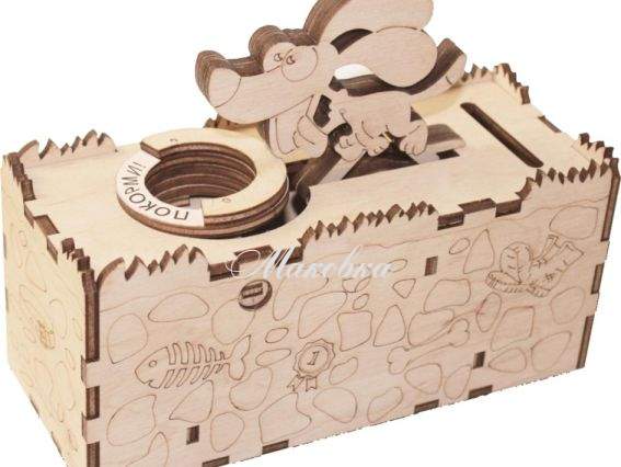 014-F Набір-Конструктор скарбничка Собака, фанера, Чарівна мить 014-F Набір-Конструктор скарбничка Собака, фанера, Чарівна мить