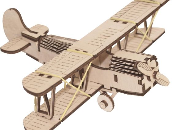 Набір для творчості 045-F Конструктор Літак 22,5*19,5*8см, фанера, Чарівна мить