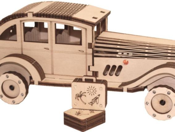 Набір для творчості 054-F Конструктор Ретро автомобіль, 20х7,5х8,5 см, фанера, Чарівна мить