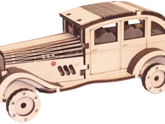 Набір для творчості 054-F Конструктор Ретро автомобіль, 20х7,5х8,5 см, фанера, Чарівна мить