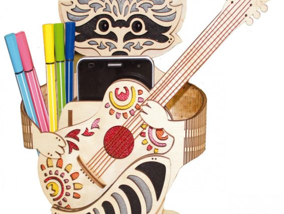 Набір для творчості F-069 Конструктор Підставка Енот   22x21.5x5.8см, фанера, Чарівна мить