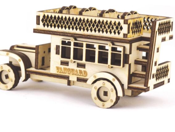 Набір для творчості F106 Набір-Конструктор Двоповерховий автобус 6х15х8 см, фанера, Чарівна мить