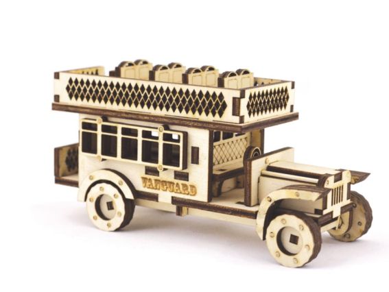 Набір для творчості F106 Набір-Конструктор Двоповерховий автобус 6х15х8 см, фанера, Чарівна мить