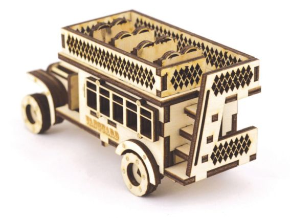 Набір для творчості F106 Набір-Конструктор Двоповерховий автобус 6х15х8 см, фанера, Чарівна мить