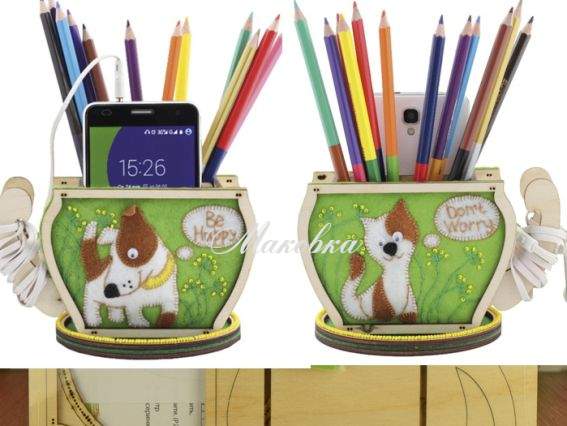 0122-F Набор-Конструктор Подставка Be Happy для телефона и канцтоваров, Чаривна мыть 0122-F Набор-Конструктор Подставка Be Happy для телефона и канцтоваров, Чаривна мыть