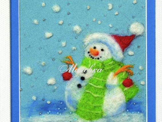 Набор для валяния картины В-107 В Новый год - с улыбкой, Чаривна мыть Набор для валяния картины В-107 В Новый год - с улыбкой, Чаривна мыть