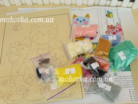 В-211 Весела родина , 19х25,5 см, набір для валяння картини, Чаривна мить