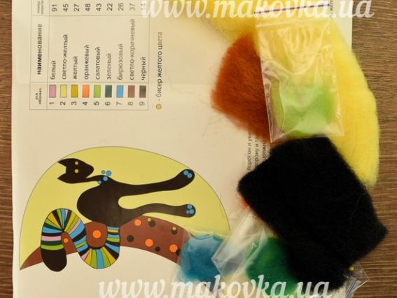 Набір для творчості. Валяння іграшки В-25 Кіт на місяці, Чарівна мить