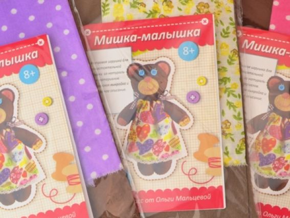 Фетровая игрушка Мишка-Малышка, набор для шитья из натурального фетра Фетровая игрушка Мишка-Малышка, набор для шитья из натурального фетра