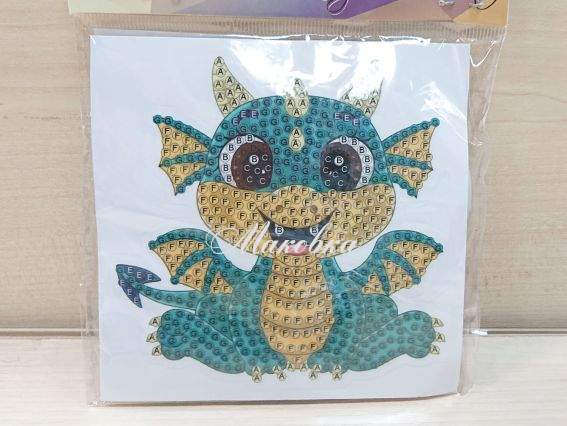 Наклейка Дракоша (зеленый), Go to Art, 177065 набор для творчества со стразами 