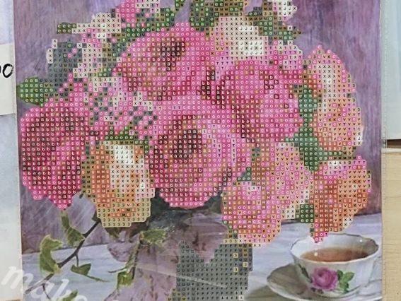 Картина стразами 5D , 177078, Музика квітів Go to Art 21х25см Діамантові ручки, підставка JA28549