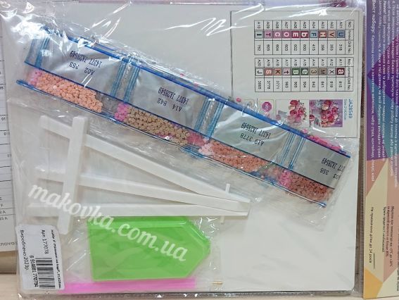 Картина стразами 5D , 177078, Музика квітів Go to Art 21х25см Діамантові ручки, підставка JA28549