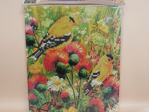 Картина стразами 5D 177085 Лето (птицы) Go to Art, 21х25см , подставка  