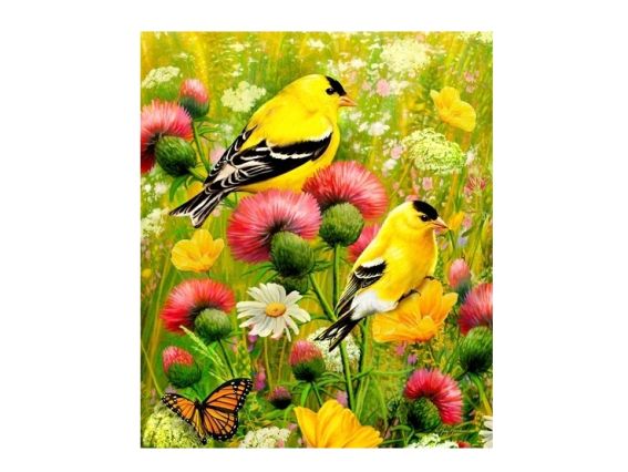 Картина стразами 5D 177085 Лето (птицы) Go to Art, 21х25см , подставка  