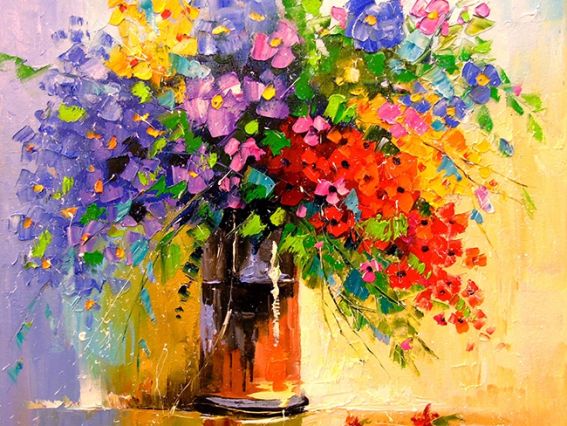 Картина стразами 177149 Букет польових квітів. Дарчук О. Go to Art Діамантові ручки на підрамнику