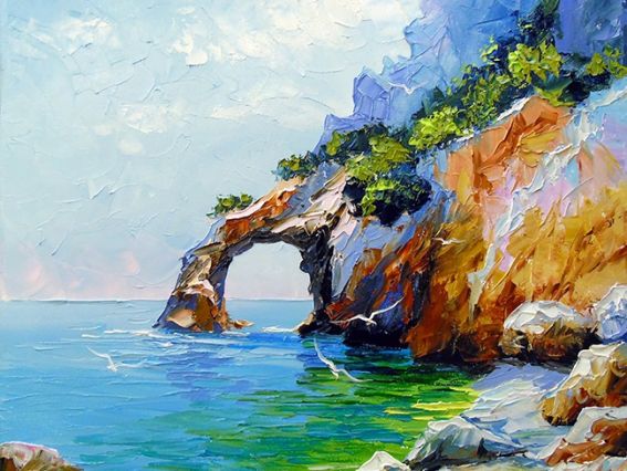 Картина стразами 177152 Арка щастя в морі. Дарчук О. Go to Art Діамантові ручки на підрамнику