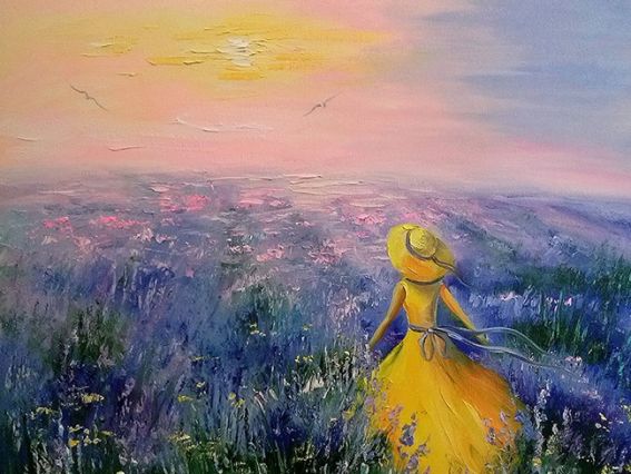 Картина стразами 177156 Лавандові сни. Дарчук О. Go to Art Діамантові ручки на підрамнику