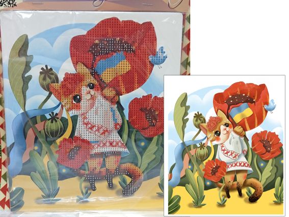 Кошечка-победительница Go to Art, 177207 набор для творчества со стразами 5D  Кошечка-победительница Go to Art, 177207 набор для творчества со стразами 5D 