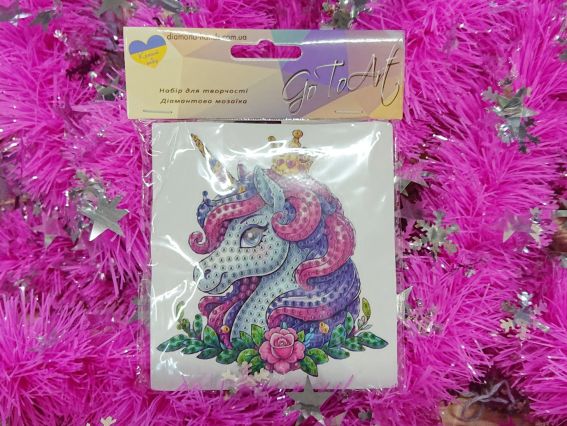 177265 Наліпка Принцеса Єдинорогів, 11*10 см Go to Art діамантова мозаїка