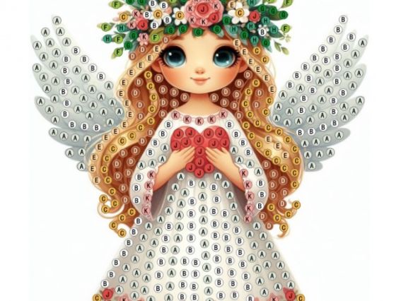 Набір діамантова мозаїка Янгол люблячого серця, 11*10 см Go to Art   177268