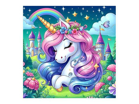 Картина стразами Сказочный сон (единорог), набор 177319 Диамантовые ручки Go to Art