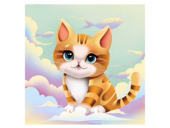 Картина стразами Тучкакошка , набор 177320 Диамантовые ручки Go to Art