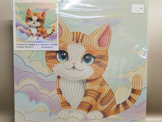 Картина стразами Тучкакошка , набор 177320 Диамантовые ручки Go to Art