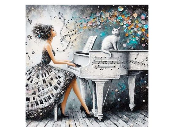 Картина стразами 177380 Мелодия двоих, набор Go to Art Диамантовые ручки на подрамнике