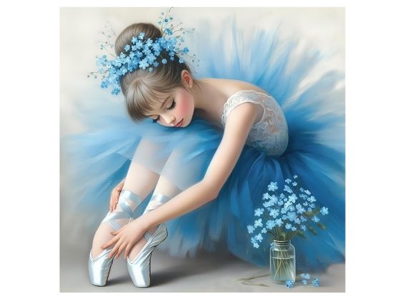 Картина стразами 177382 Голубая грация (балерина), набор Go to Art Диамантовые ручки на подрамнике