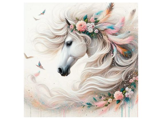 Картина стразами Сквозь ветер и красоту (конь), набор 177387 Диамантовые ручки Go to Art